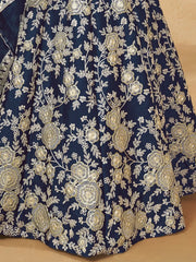Enchanting Blue Color Embroidered Silk Event Wear Lehenga Choli - Ethnic Plus In
