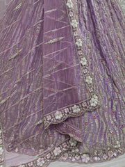 Enchanting Lavender Embroidered Silk Event Wear Lehenga Choli With Dupatta - Ethnic Plus In