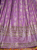 Enchanting Lavender Thread Embroidered Silk Lehenga Choli