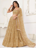 Enchanting Light Brown Sequins Net Festival Wear Lehenga Choli - Ethnic Plus In