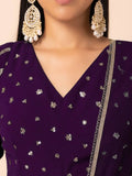 Enchanting Purple Zari Embroidered Georgette Party Wear Lehenga Choli - Ethnic Plus In