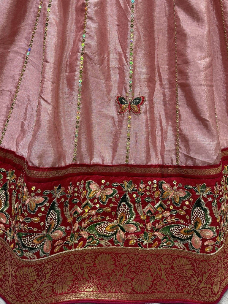 Endearing Mauve Sequins Silk Reception Wear Lehenga Choli With Dupatta - Ethnic Plus In