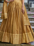 Excellent Mustard Yellow Zari Weaving Chanderi Silk Haldi Wear Lehenga Choli - Ethnic Plus In