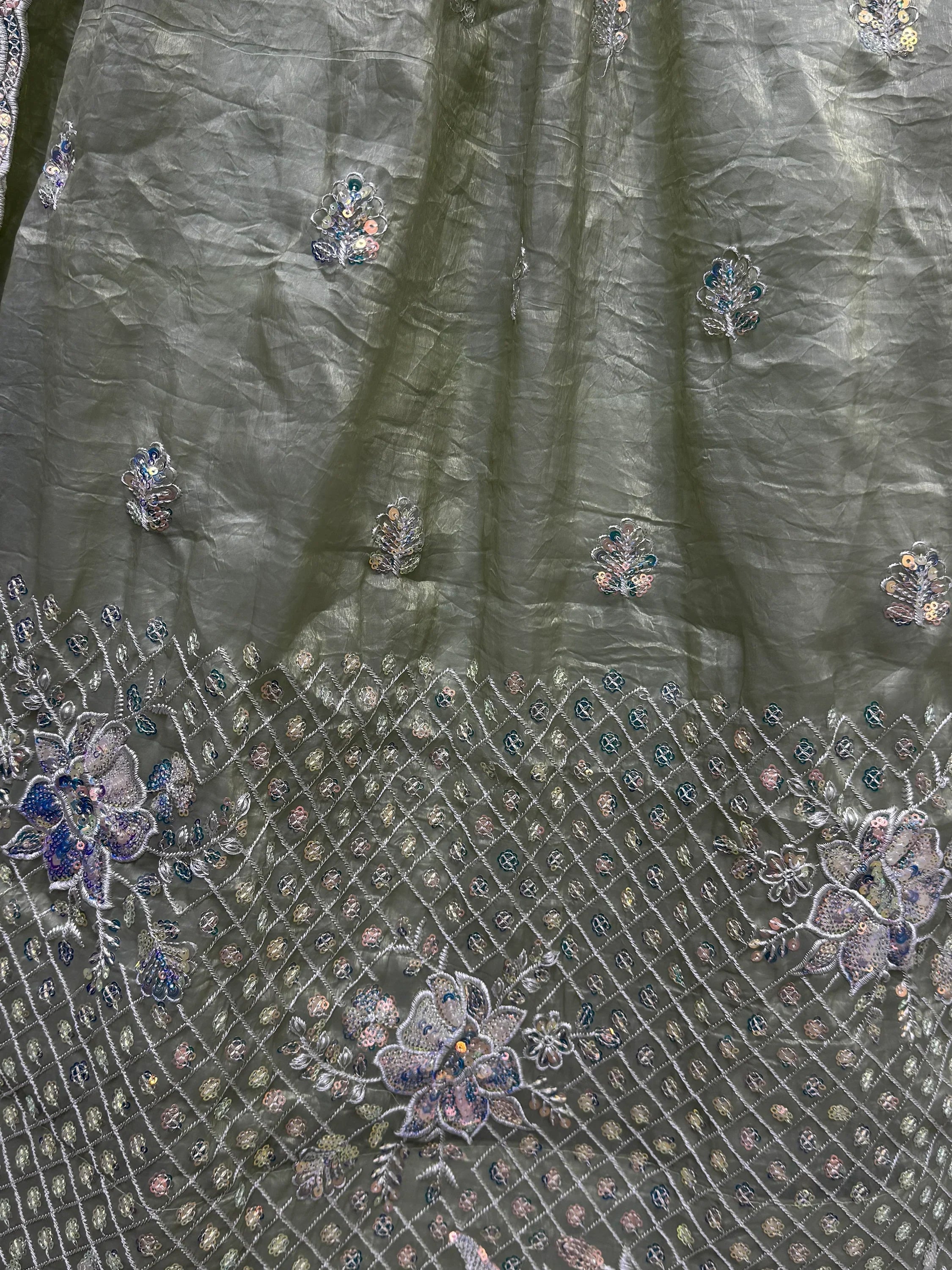 Excellent Pista Green Zari Embroidered Organza Designer Lehenga Choli - Ethnic Plus In