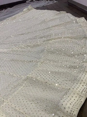 Awesome White Sequence Embroidered Georgette Lehenga Choli