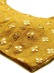 Mustard Sequin Semi-Stitched Myntra Lehenga & Unstitched Blouse with Dupatta