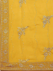 Mustard Sequin Semi-Stitched Myntra Lehenga & Unstitched Blouse with Dupatta