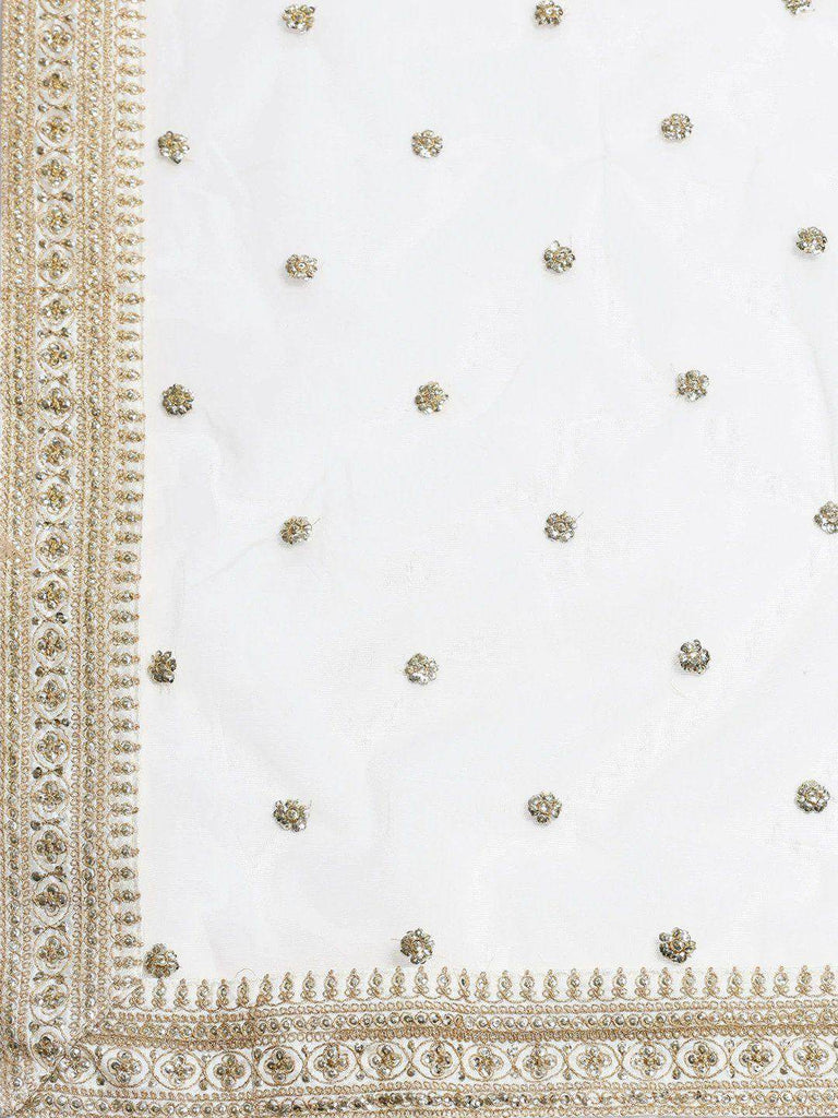 Off-White Semi-Stitched Myntra Lehenga & Unstitched Choli with Dupatta