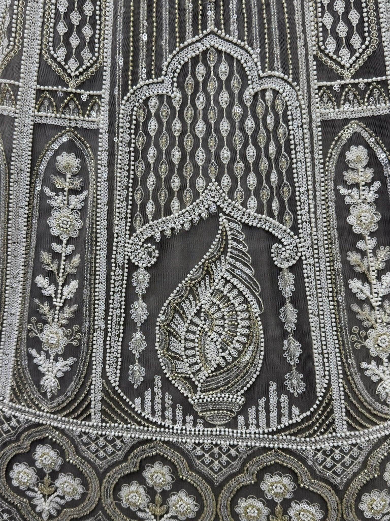 Fabulous Grey Sequins Net Reception Wear Lehenga Choli With Dupatta - Ethnic Plus In