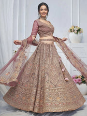 Fabulous Ivory Sequins Silk Bridesmaid Lehenga Choli With Dupatta - Ethnic Plus In