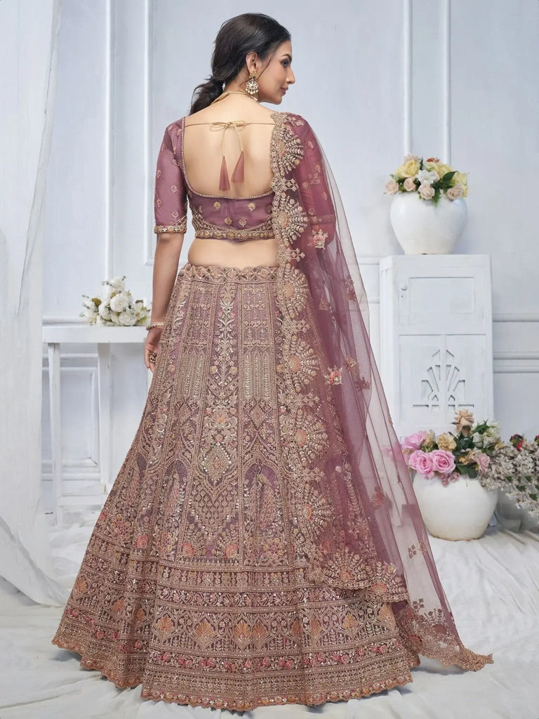 Fabulous Ivory Sequins Silk Bridesmaid Lehenga Choli With Dupatta - Ethnic Plus In