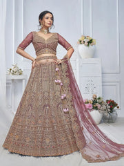 Fabulous Ivory Sequins Silk Bridesmaid Lehenga Choli With Dupatta - Ethnic Plus In