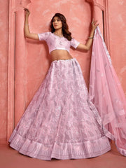 Fabulous Pink Sequins Net Designer Lehenga Choli With Dupatta - Ethnic Plus In