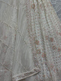 Fabulous White Sequins Net Designer Lehenga Choli With Dupatta - Ethnic Plus In