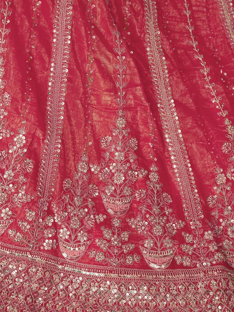 Fantastic Pink Sequins Silk Engagement Wear Lehenga Choli With Dupatta - Ethnic Plus In