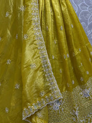 Fantastic Yellow Zari Embroidery Organza Wedding Lehenga Choli - Ethnic Plus In