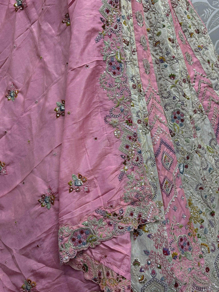Fascinating Off - White Dori Work Silk Bridesmaid Lehenga Choli - Ethnic Plus In