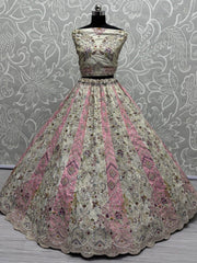 Fascinating Off - White Dori Work Silk Bridesmaid Lehenga Choli - Ethnic Plus In