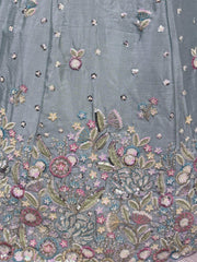 Fascinating Powder Blue Sequins Chinon Engagement Wear Lehenga Choli - Ethnic Plus In