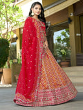 Fascinating Red Zari Weaving Silk Bridal Wear Lehenga Choli With Dupatta - Ethnic Plus In