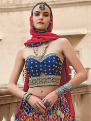 Fascinating Red Zari Weaving Silk Traditional Lehenga Choli With Dupatta - Ethnic Plus In