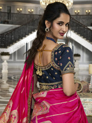 Fascinating Yellow Embroidered Silk Wedding Lehenga Choli With Dupatta - Ethnic Plus In