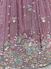 Flashy Mauve Sequins Chinon Reception Wear Lehenga Choli With Dupatta - Ethnic Plus In