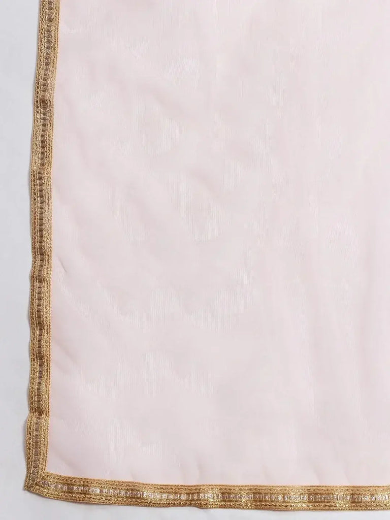 Pink & Yellow Semi-Stitched Myntra Lehenga & Unstitched Blouse with Dupatta