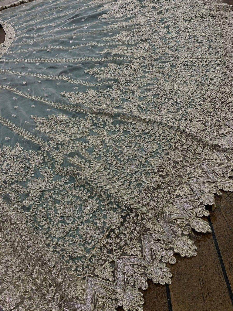 Alluring Green Sequins Net Engagement Wear Lehenga Choli With Dupatta