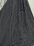 Glamorous Black Pearl Work Net Monochrome Lehenga Choli With Dupatta - Ethnic Plus In