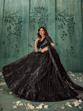 Glamorous Black Sequins Net Reception Wear Lehenga Choli - Ethnic Plus In