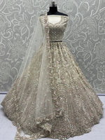 Glamorous Cream Daimond Work Bridal Lehenga Choli