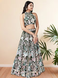 Glamorous Green Sequins Net Designer Lehenga Choli With Dupatta - Ethnic Plus In