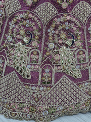 Glamourous Pink Thread Embroidered Net Party Wear Lehenga Choli - Ethnic Plus In