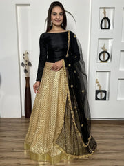 Gorgeous Black Sequins Silk Function Wear Lehenga Choli With Dupatta - Ethnic Plus In