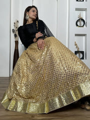 Gorgeous Black Sequins Silk Function Wear Lehenga Choli With Dupatta - Ethnic Plus In