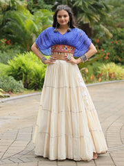 Gorgeous Blue Kutchi Work Georgette Navratri Wear Lehenga Choli - Ethnic Plus In
