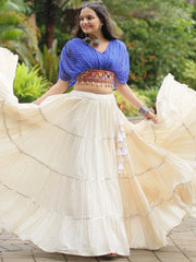 Gorgeous Blue Kutchi Work Georgette Navratri Wear Lehenga Choli - Ethnic Plus In