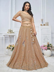 Gorgeous Golden Embroidered Net Wedding Wear Lehenga Choli - Ethnic Plus In