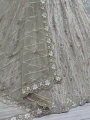 Gorgeous Grey Color Silk Party Wear Lehenga Choli With Dupatta - Ethnic Plus In