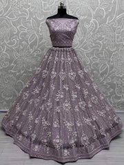 Gorgeous Lavender Sequins Net Bridesmaid Lehenga Choli With Dupatta - Ethnic Plus In