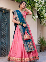 Gorgeous Light Pink Silk Ceremonial Wear Lehenga Choli With Dupatta - Ethnic Plus In