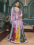 Gorgeous Light Purple Printed Silk Navratri Lehenga Choli With Jacket - Ethnic Plus In