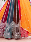 Gorgeous Multi - Color Embroidered Georgette Wedding Lehenga Choli - Ethnic Plus In