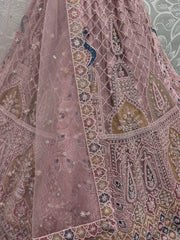 Gorgeous Peach Sequins Net Engagement Wear Lehenga Choli - Ethnic Plus In