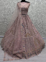 Gorgeous Peach Sequins Net Engagement Wear Lehenga Choli