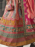 Gorgeous Pink Embroidered Silk Bridal Lehenga Choli With Dupatta - Ethnic Plus In