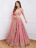 Gorgeous Pink Sequins Art Silk Designer Lehenga Choli With Dupatta - Ethnic Plus In