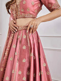 Gorgeous Pink Sequins Art Silk Designer Lehenga Choli With Dupatta - Ethnic Plus In