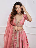 Gorgeous Pink Sequins Art Silk Designer Lehenga Choli With Dupatta - Ethnic Plus In